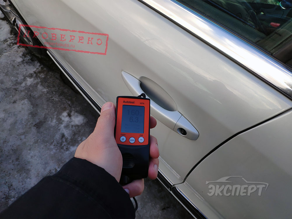 Показания толщины лакокрасочного покрытия на передней левой двери Citroen DS4