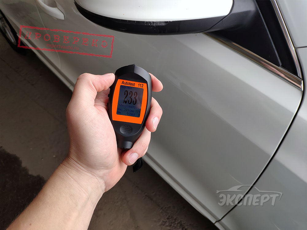 Показания толщиномера толщины ЛКП дверь Audi Q5 8R