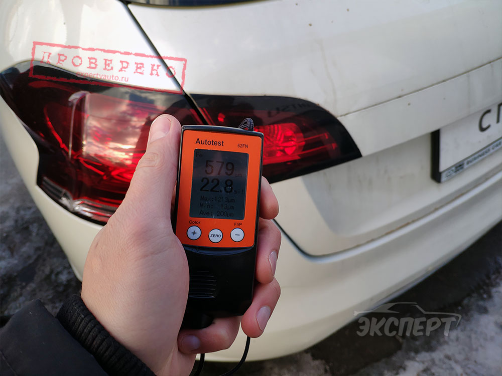 Показания толщиномера в микронах крышка багажника Citroen DS4