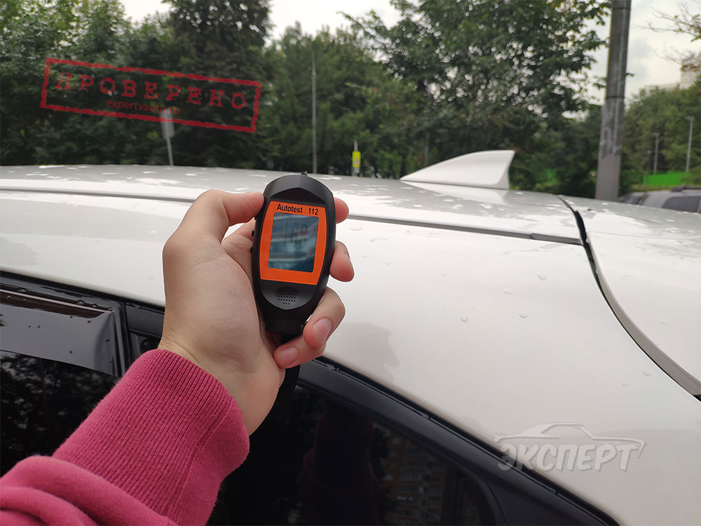 Показания толщиномера толщины краски крыша Mazda CX-5