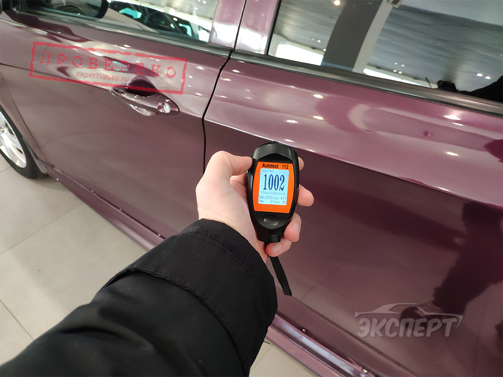 Измерение толщиномера ЛКП задней левой двери Hyundai Solaris