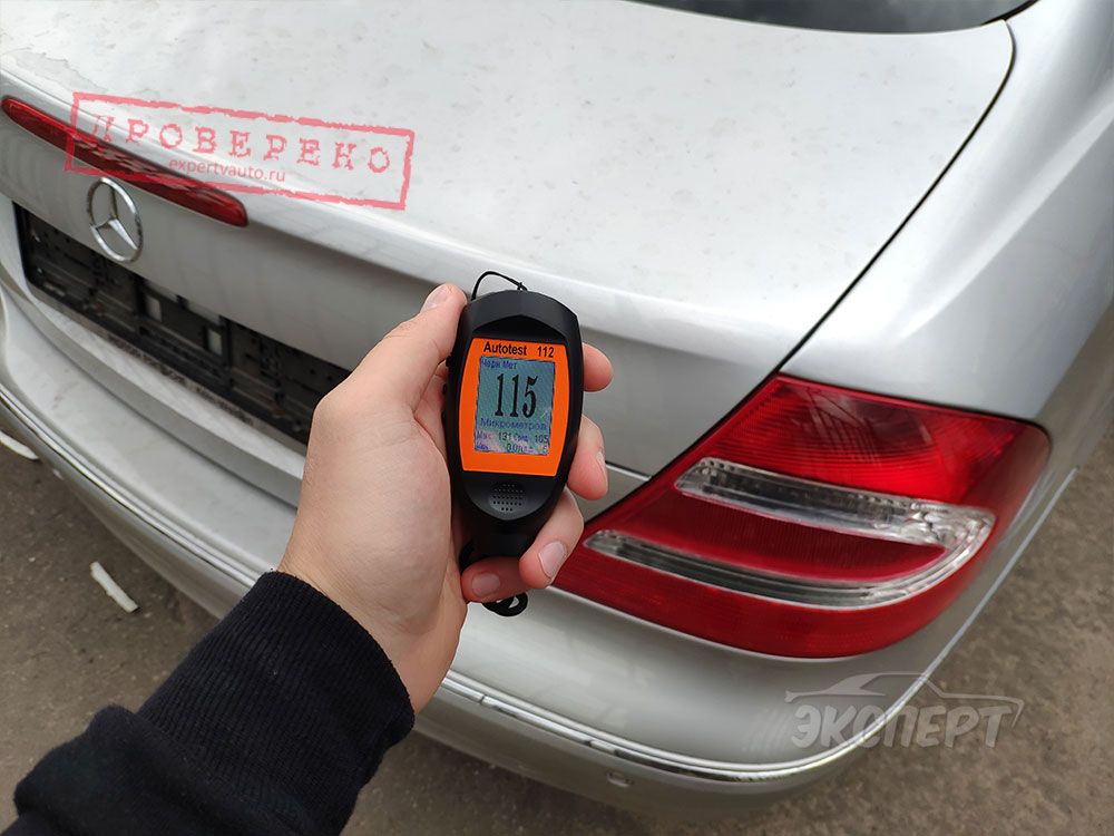 Показания толщиномера в микронах крышки багажника Mercedes Benz CLK W209