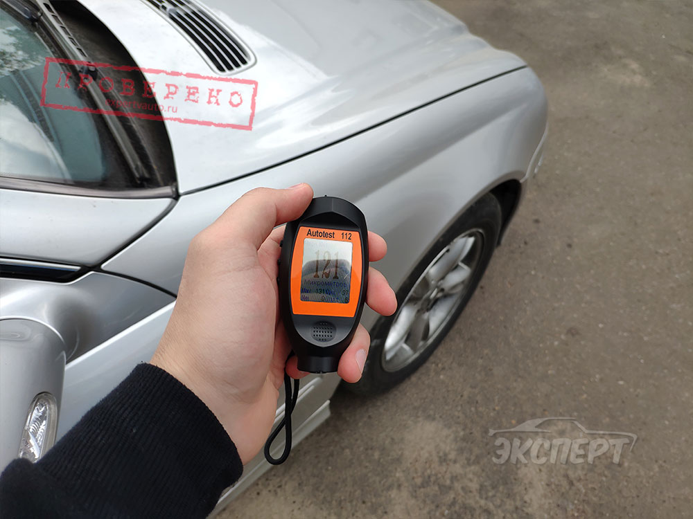 Измерение толщиномера ЛКП переднего правого крыла Mercedes Benz CLK W209